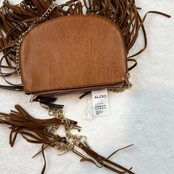 ALDO Brown Leather Multicompartment Crossbody Purse - Picture 8 of 9